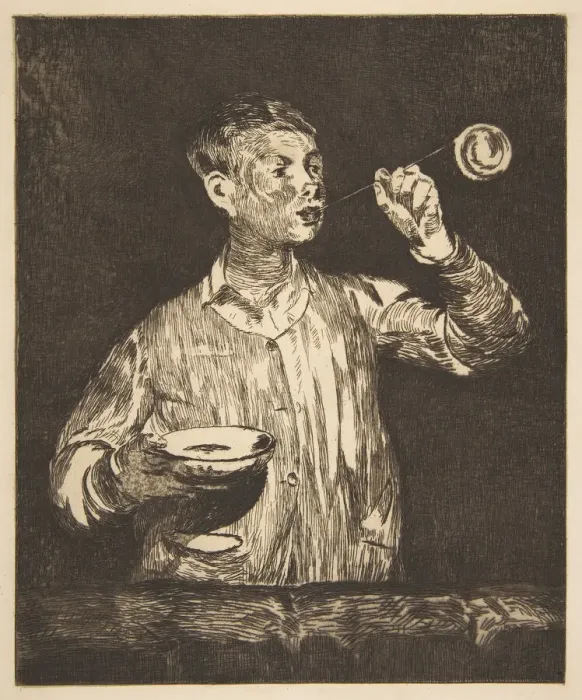 Framed Print : Boy with Soap Bubbles, 1867-69. Creator: Edouard Manet Framed Print : Boy with Soap Bubbles, 1867-69. Creator: Edouard Manet