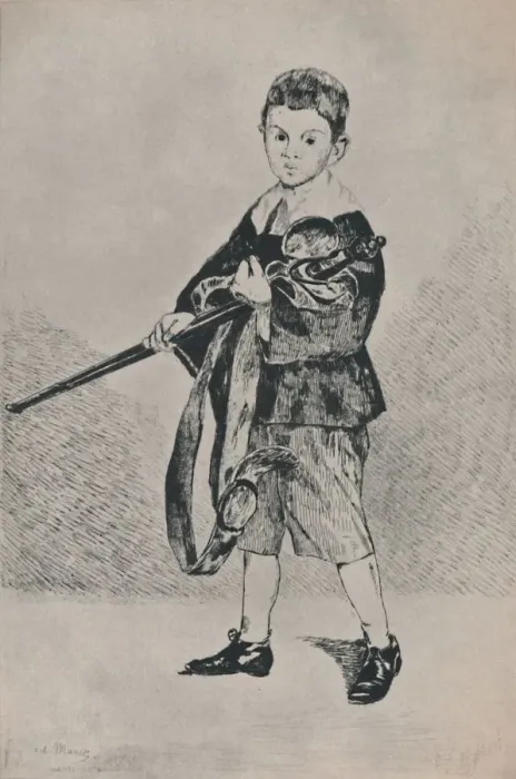Framed Print : The Boy with the Sword, 1862, (1946). Artist: Edouard Manet Framed Print : The Boy with the Sword, 1862, (1946). Artist: Edouard Manet