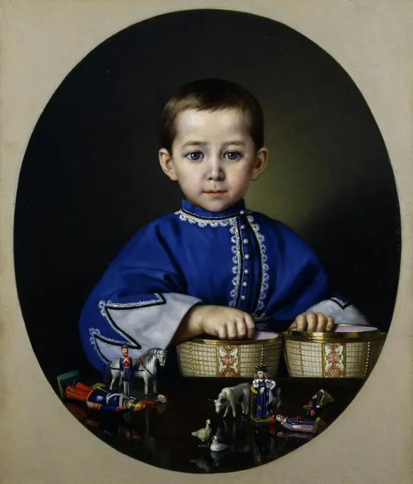 Framed Print : Boy from Terlikov Family, 1870s-1880s. Artist: Anonymous Framed Print : Boy from Terlikov Family, 1870s-1880s. Artist: Anonymous