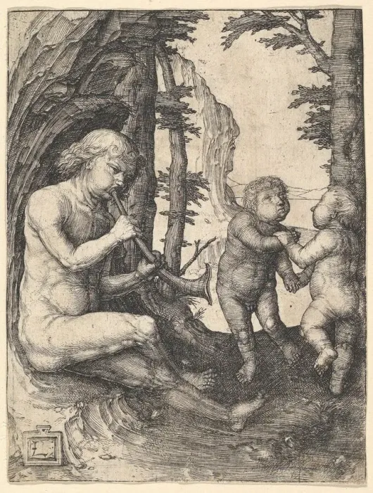 Framed Print : Boy with a Trumpet, ca. 1507. Creator: Lucas van Leyden Framed Print : Boy with a Trumpet, ca. 1507. Creator: Lucas van Leyden