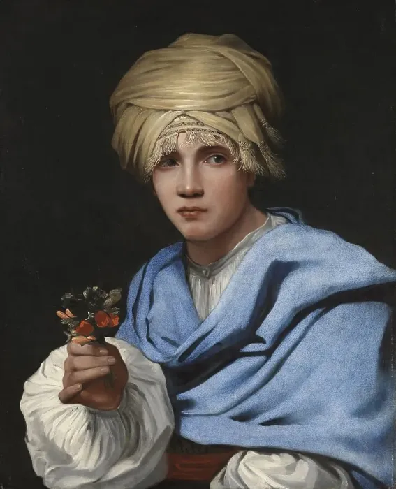 Framed Print : Boy in a Turban holding a Nosegay, 1658. Creator: Michiel Sweerts Framed Print : Boy in a Turban holding a Nosegay, 1658. Creator: Michiel Sweerts