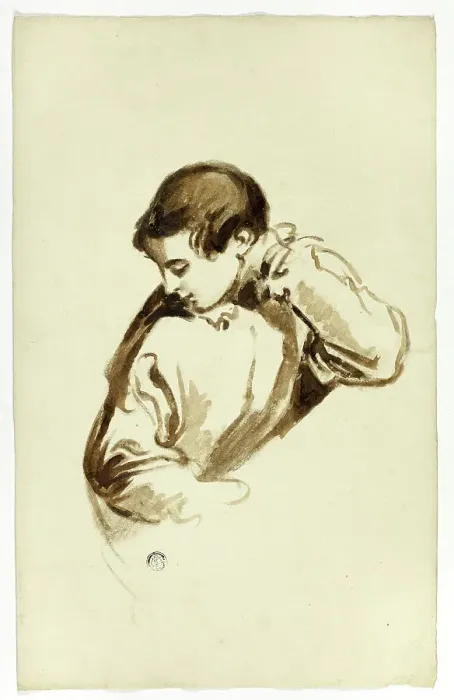 Framed Print : Boy Turning Sideways, Half-Length, c. 1830. Creators: Thomas Jones Barker, Thomas Barker Framed Print : Boy Turning Sideways, Half-Length, c. 1830. Creators: Thomas Jones Barker, Thomas Barker