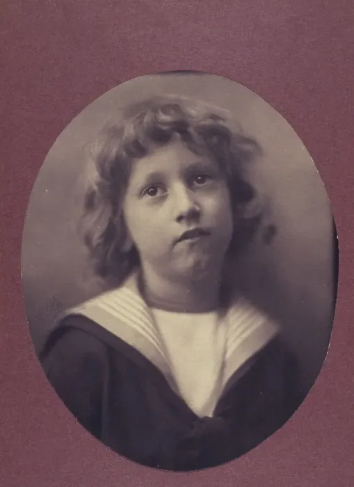 Framed Print : Boy wearing a middy blouse, facing front, head-and-shoulders portrait, c1900. Creator: Clayton Stone Harris Framed Print : Boy wearing a middy blouse, facing front, head-and-shoulders portrait, c1900. Creator: Clayton Stone Harris