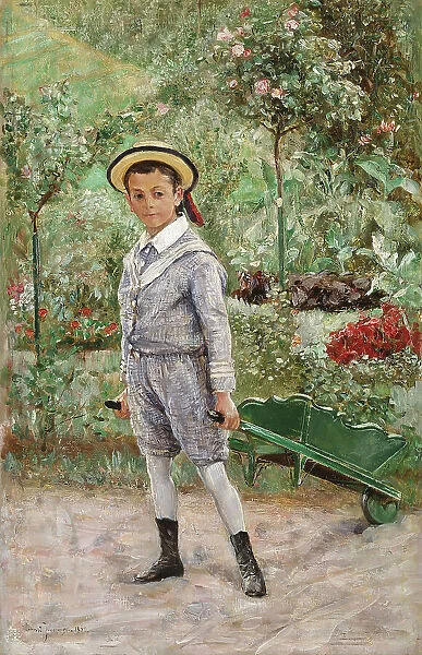 Boy with a Wheelbarrow, 1880. Creator: Ernst Josephson