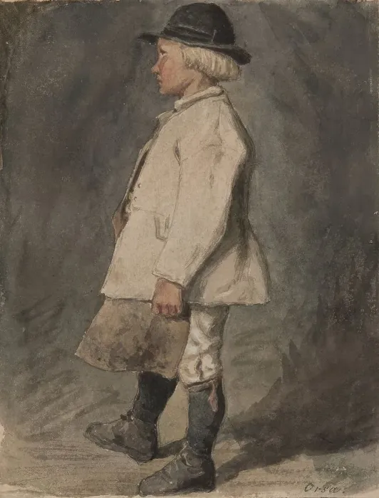 Framed Print : Boy in white shirt, 1865-1890. Creator: Carl Gustaf Hellqvist Framed Print : Boy in white shirt, 1865-1890. Creator: Carl Gustaf Hellqvist