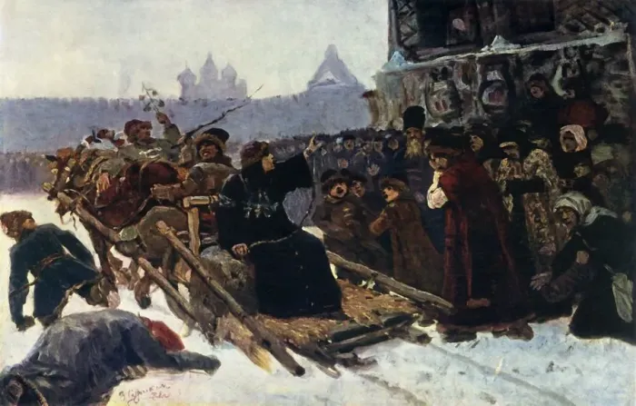 Framed Print : The Boyar Morozova (a study), 1881, (1965). Creator: Vasily Surikov Framed Print : The Boyar Morozova (a study), 1881, (1965). Creator: Vasily Surikov