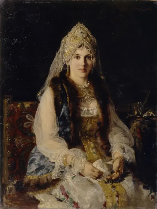 Framed Print : Boyars Wife, 1880. Artist: Makovsky, Konstantin Yegorovich (1839-1915) Framed Print : Boyars Wife, 1880. Artist: Makovsky, Konstantin Yegorovich (1839-1915)