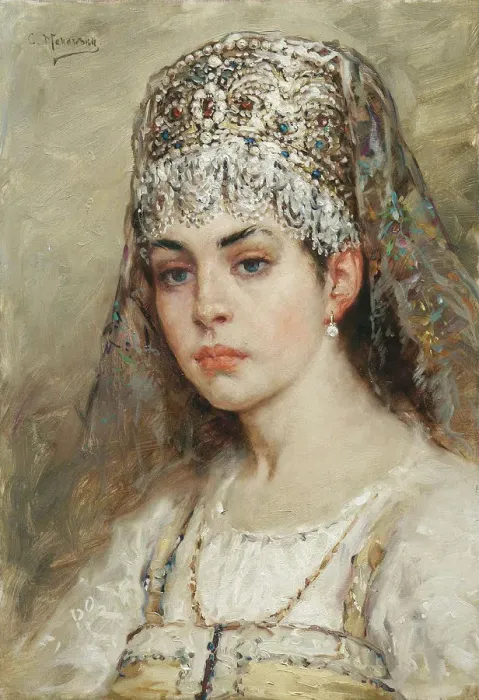 Framed Print : Boyars Wife, 1880s. Artist: Makovsky, Konstantin Yegorovich (1839-1915) Framed Print : Boyars Wife, 1880s. Artist: Makovsky, Konstantin Yegorovich (1839-1915)