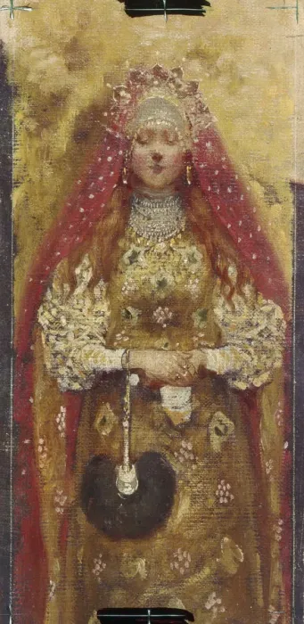 Framed Print : Boyars Wife (Detail), 1899. Artist: Ryabushkin, Andrei Petrovich (1861-1904) Framed Print : Boyars Wife (Detail), 1899. Artist: Ryabushkin, Andrei Petrovich (1861-1904)