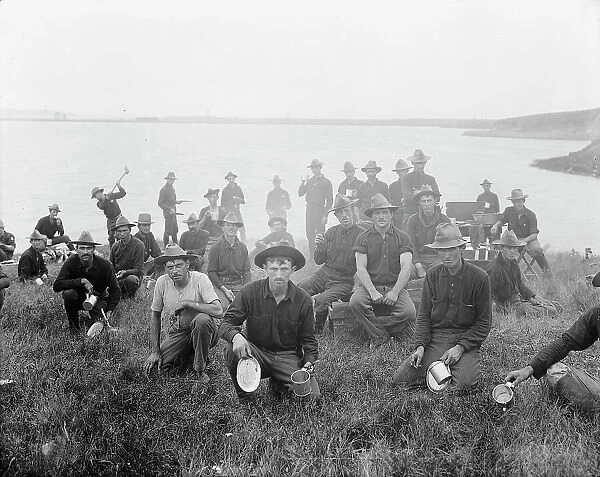 Boys of the 71st N.Y. at Montauk Point, after returning from Cuba, 1898 or 1899. Creator: Unknown