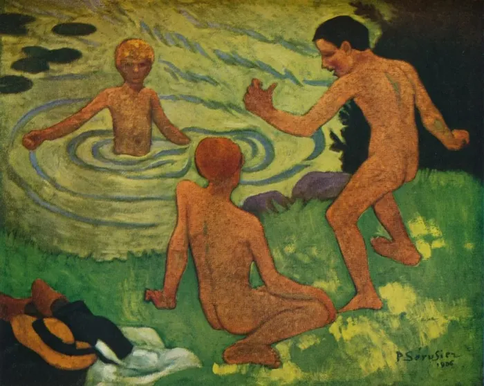 Framed Print : Boys Bathing, 1906. Artist: Paul Serusier Framed Print : Boys Bathing, 1906. Artist: Paul Serusier