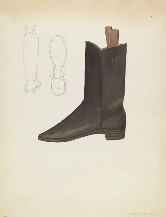 Framed Print : Boy's Boot, c. 1936. Creator: Jessie M. Benge Framed Print : Boy's Boot, c. 1936. Creator: Jessie M. Benge