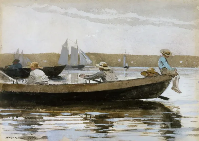 Framed Print : Boys in a Dory, 1873. Creator: Winslow Homer Framed Print : Boys in a Dory, 1873. Creator: Winslow Homer