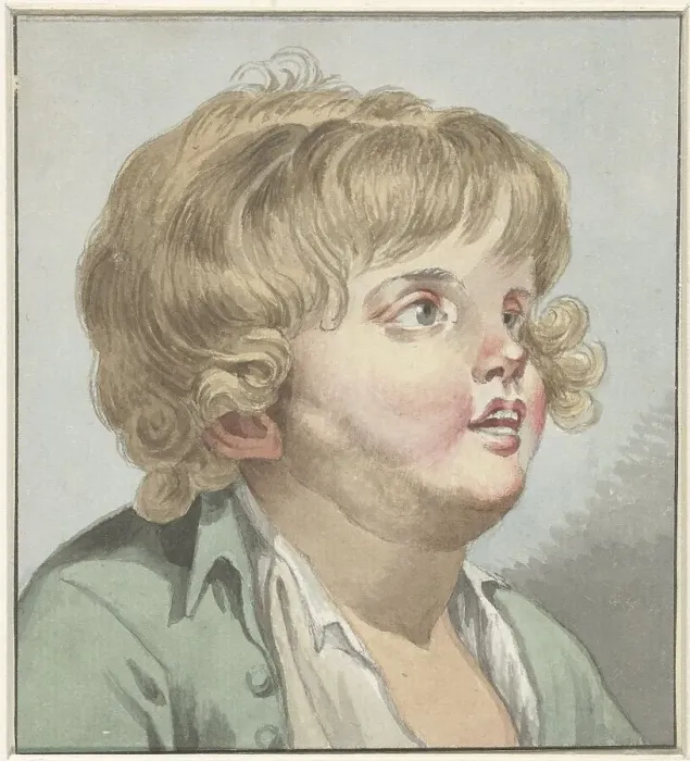 Framed Print : Boy's head, three -quarters to the right, 1745-1850. Creator: Anon Framed Print : Boy's head, three -quarters to the right, 1745-1850. Creator: Anon