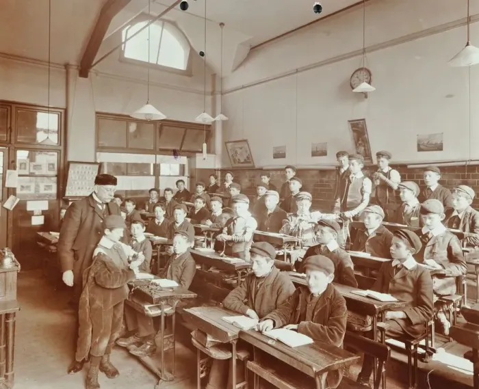 Framed Print : Boys laying the phylacteries, Jews Free School, Stepney, London, 1908 Framed Print : Boys laying the phylacteries, Jews Free School, Stepney, London, 1908