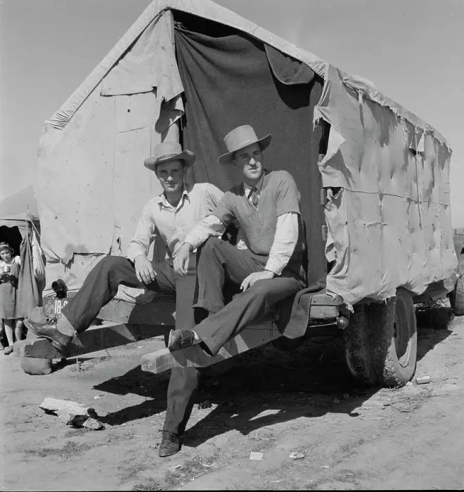 Framed Print : Two boys from New Mexico now in California to work in the harvests, 1937. Creator: Dorothea Lange Framed Print : Two boys from New Mexico now in California to work in the harvests, 1937. Creator: Dorothea Lange