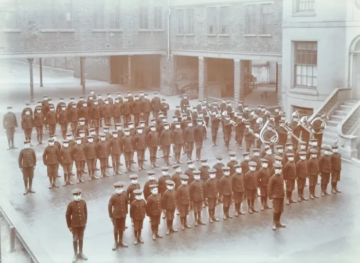 Framed Print : Boys on parade at the Boys Home Industrial School, London, 1900 Framed Print : Boys on parade at the Boys Home Industrial School, London, 1900