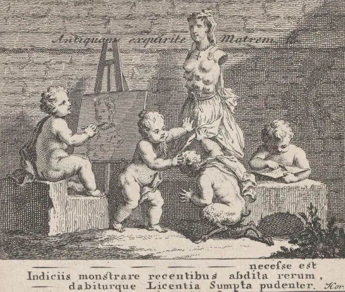 Framed Print : Boys Peeping at Nature, 1737. 1737. Creator: William Hogarth Framed Print : Boys Peeping at Nature, 1737. 1737. Creator: William Hogarth