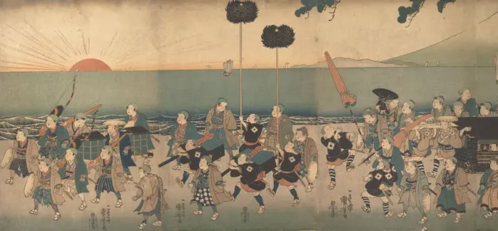 Framed Print : Boys Play-acting a Daimyo Procession, 19th century. Creator: Utagawa Kuniyoshi Framed Print : Boys Play-acting a Daimyo Procession, 19th century. Creator: Utagawa Kuniyoshi