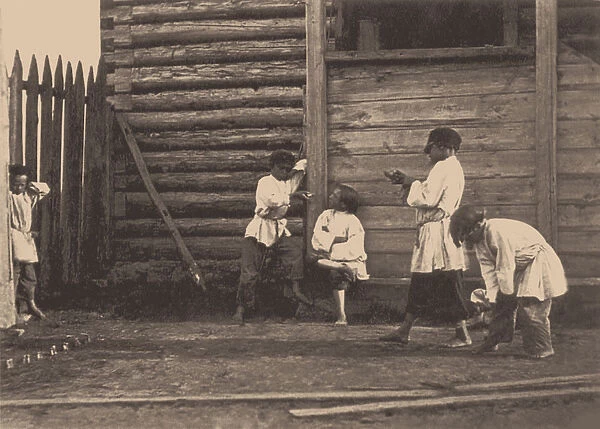 Boys playing Knucklebones, 1860s