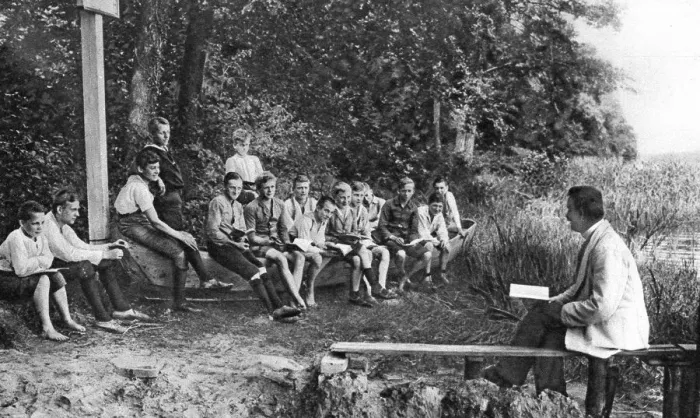 Framed Print : Boys studying nature, Germany, 1922