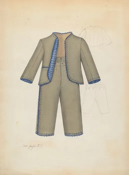 Framed Print : Boys Suit, c. 1937. Creator: Sara Garfinkel Framed Print : Boys Suit, c. 1937. Creator: Sara Garfinkel