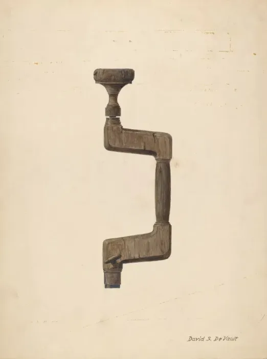 Framed Print : Brace - For Drilling, c. 1940. Creator: Davids De Vault Framed Print : Brace - For Drilling, c. 1940. Creator: Davids De Vault