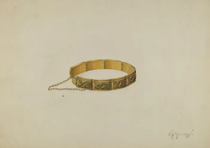 Framed Print : Bracelet, c. 1939. Creator: Walter G. Capuozzo Framed Print : Bracelet, c. 1939. Creator: Walter G. Capuozzo