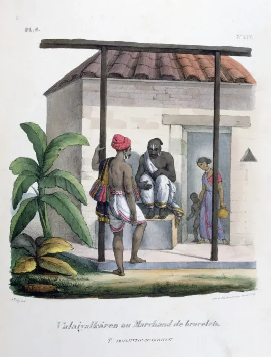 Framed Print : Bracelet Merchant, 1828. Artist: Marlet et Cie Framed Print : Bracelet Merchant, 1828. Artist: Marlet et Cie
