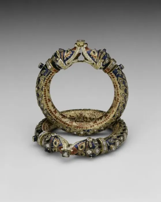 Framed Print : Bracelets with Confronting Makara Heads (Karas), 19th century. Creator: Unknown