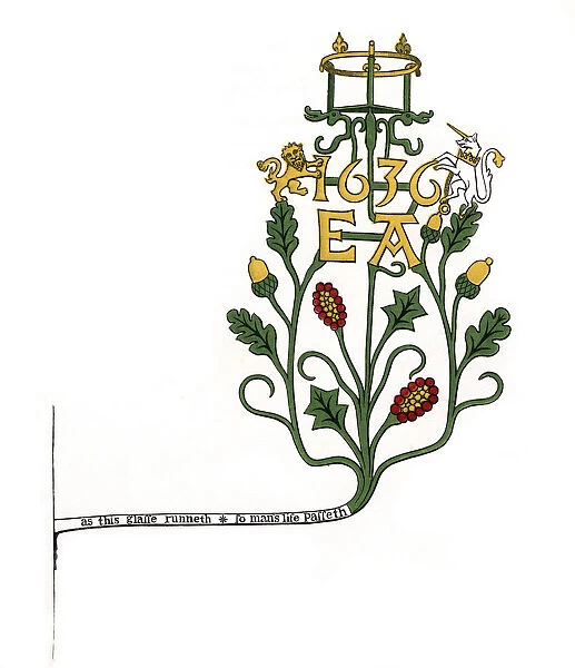 Bracket to support an hourglass, 1636, (1843). Artist: Henry Shaw