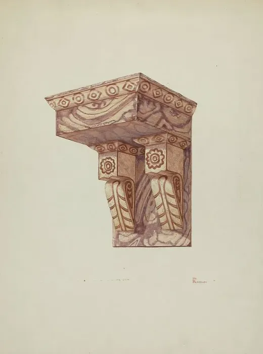 Framed Print : Bracket, for Wall (Ecclesiastical), 1939. Creator: Hal Blakeley Framed Print : Bracket, for Wall (Ecclesiastical), 1939. Creator: Hal Blakeley