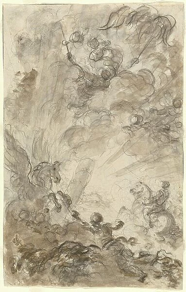 Bradamante Tries to Catch Hold of the Hippogryph [recto], 1780s. Creator: Jean-Honore Fragonard