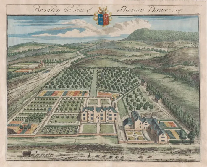 Framed Print : Bradley, The Seat of Thomas Dawes, [1712] reissued 1768. Creator: Johannes Kip