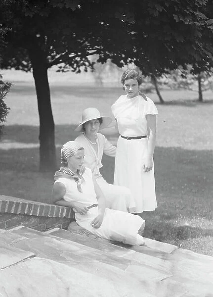 Brady, J.C. Mrs. and daughters, outdoors, 1931 July 14. Creator: Arnold Genthe