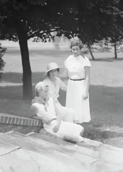 Framed Print : Brady, J.C. Mrs. and daughters, outdoors, 1931 July 14. Creator: Arnold Genthe Framed Print : Brady, J.C. Mrs. and daughters, outdoors, 1931 July 14. Creator: Arnold Genthe