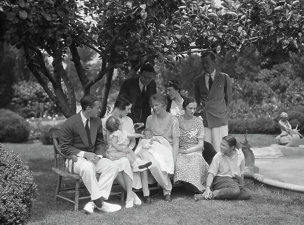Brady, J.C. Mrs. group, seated outdoors, 1930 May 24. Creator: Arnold Genthe