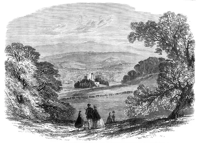 Framed Print : Braemar, from the Garden of the Invercauld Arms, 1864. Creator: Unknown Framed Print : Braemar, from the Garden of the Invercauld Arms, 1864. Creator: Unknown