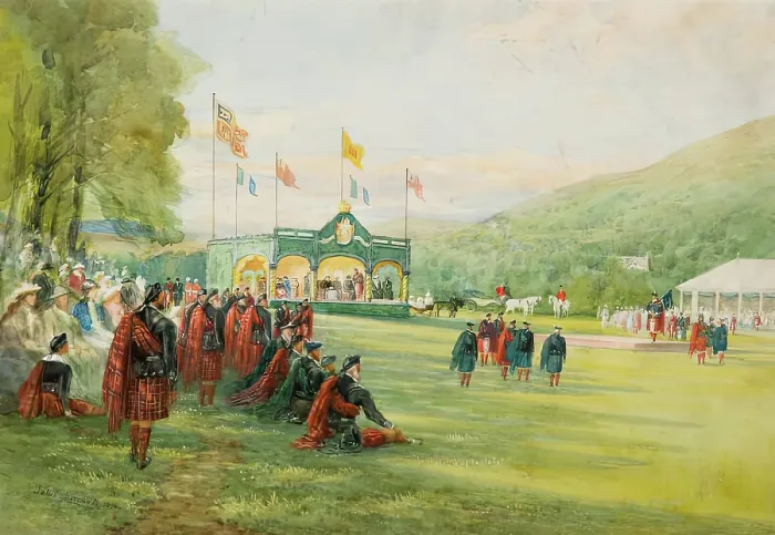 Framed Print : Braemar Highland Games, 1898. Creator: John Mitchell Framed Print : Braemar Highland Games, 1898. Creator: John Mitchell