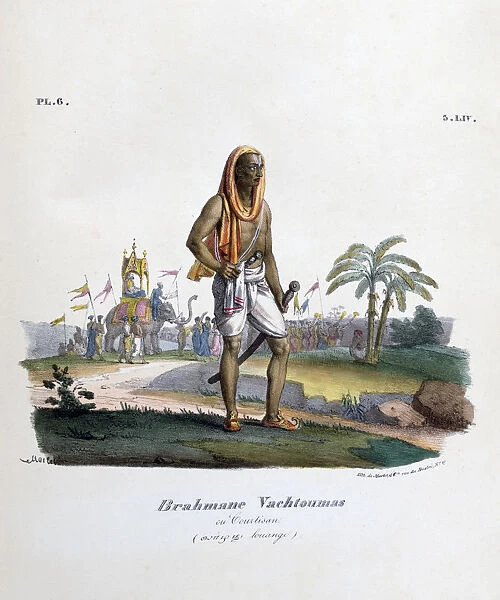 Brahmin Courtier, 1828. Artist: Marlet et Cie
