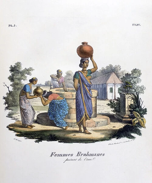 Brahmin Woman Collecting Water, 1828. Artist: Marlet et Cie