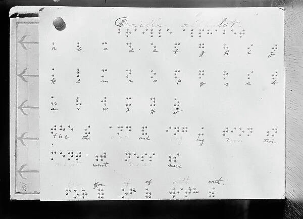 Braille Alphabet At Library For The Blind - Institute of The Blind, 1912. Creator: Harris & Ewing. Braille Alphabet At Library For The Blind - Institute of The Blind, 1912. Creator: Harris & Ewing