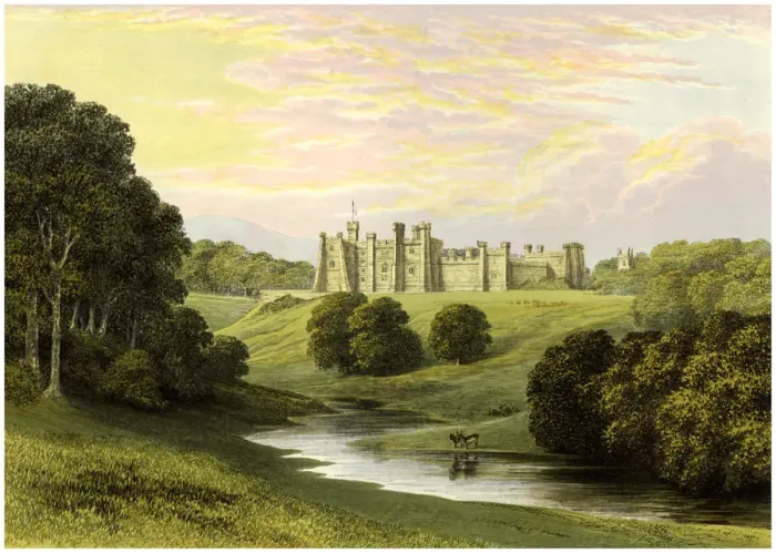 Framed Print : Brancepeth Castle, Lord Boyne, c1880 Framed Print : Brancepeth Castle, Lord Boyne, c1880