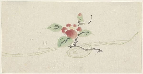 Branch with red camellia, 1808-1861. Creator: Utagawa Kuniyoshi