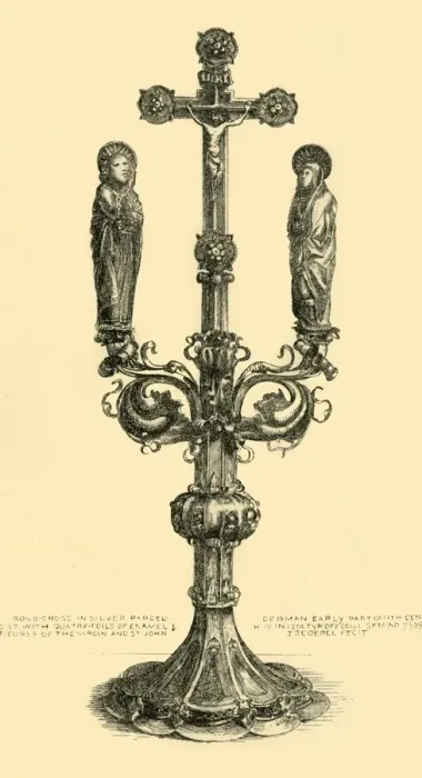 Framed Print : Branched altar cross, 14th-15th century, (1881). Creator: Js Goepel Framed Print : Branched altar cross, 14th-15th century, (1881). Creator: Js Goepel