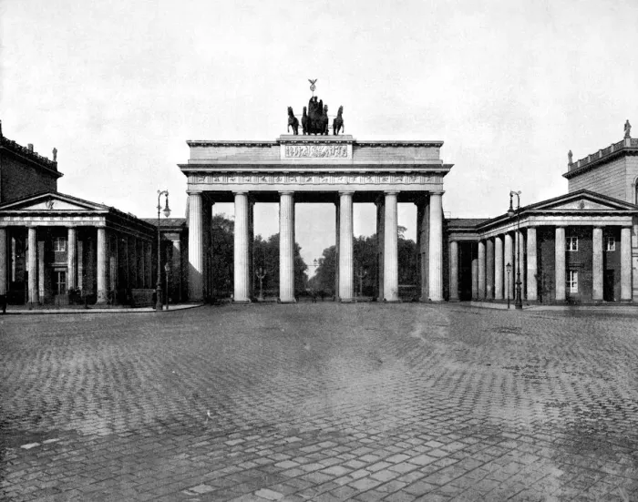 Framed Print : Brandenburg Gate, Berlin, 1893. Artist: John L Stoddard