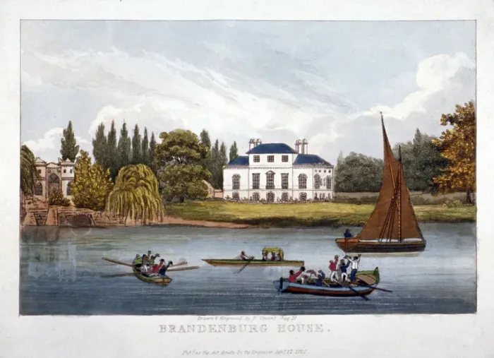 Framed Print : Brandenburgh House, Hammersmith, London, 1820. Artist: F Vincent Framed Print : Brandenburgh House, Hammersmith, London, 1820. Artist: F Vincent