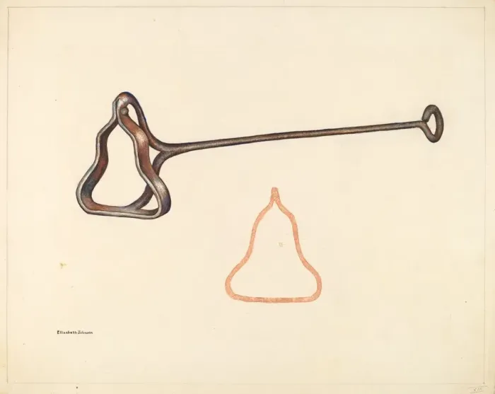Framed Print : Branding Iron, c. 1942. Creator: Elizabeth Johnson Framed Print : Branding Iron, c. 1942. Creator: Elizabeth Johnson