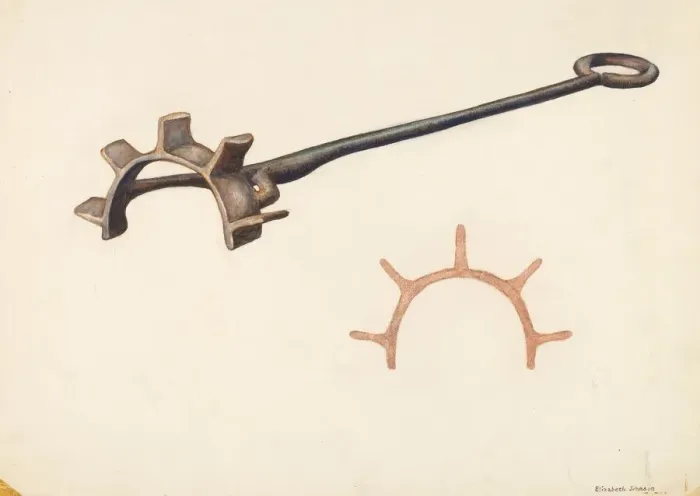 Framed Print : Branding Iron, c. 1942. Creator: Elizabeth Johnson Framed Print : Branding Iron, c. 1942. Creator: Elizabeth Johnson