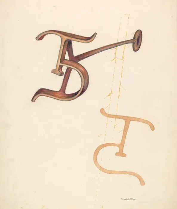 Framed Print : Branding Iron, c. 1942. Creator: Elizabeth Johnson Framed Print : Branding Iron, c. 1942. Creator: Elizabeth Johnson